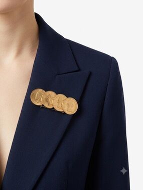 Gold Coin Cluster Brooch - Women's Jewelry